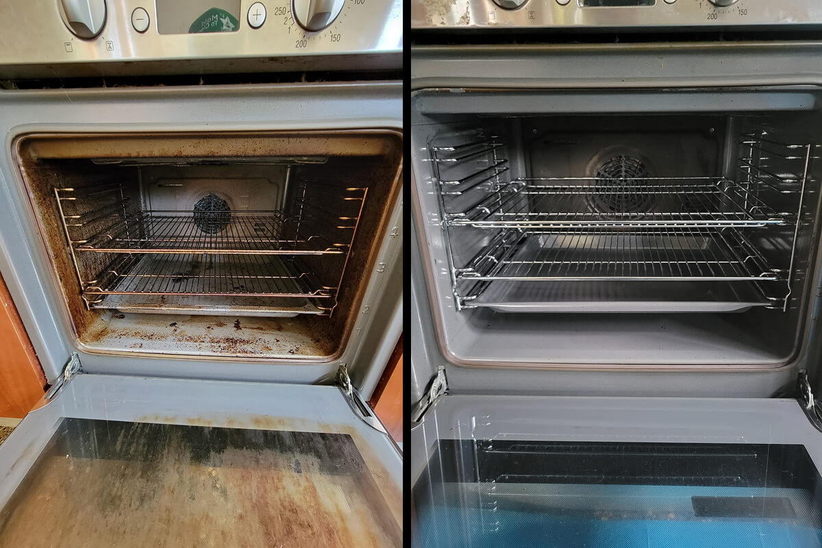 oven cleaning before and after